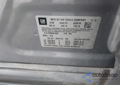 2019 Chevrolet Trax Lt from USA, damaged, VIN KL7CJPSB8KB810692